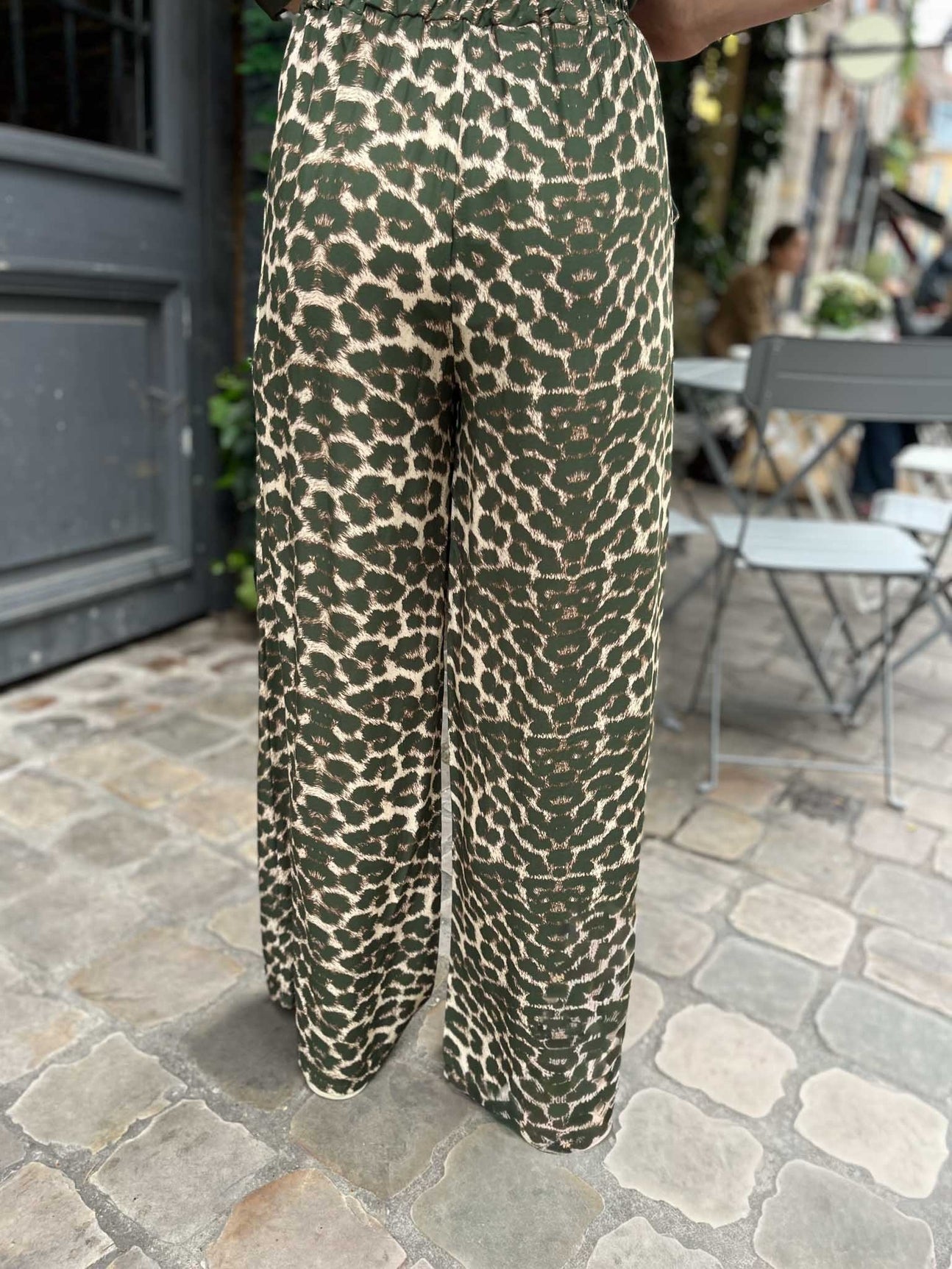 Pantalon fluide gabrielle LEOPARD KAKI