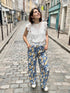 Pantalon fluide imprimé BLEU
