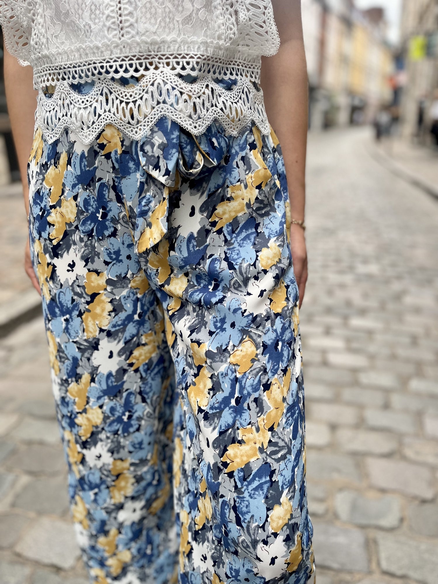 Pantalon fluide imprimé BLEU