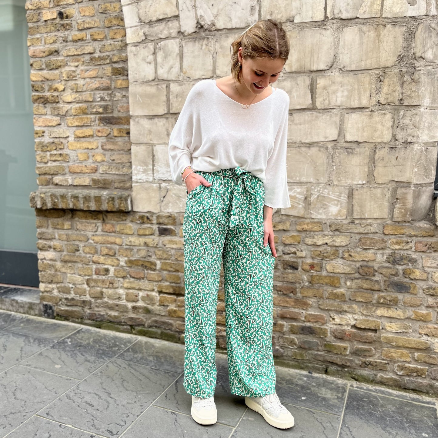 Pantalon fluide imprimé VERT