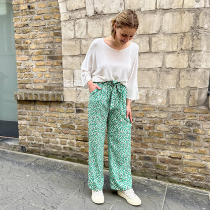 Pantalon fluide imprimé VERT