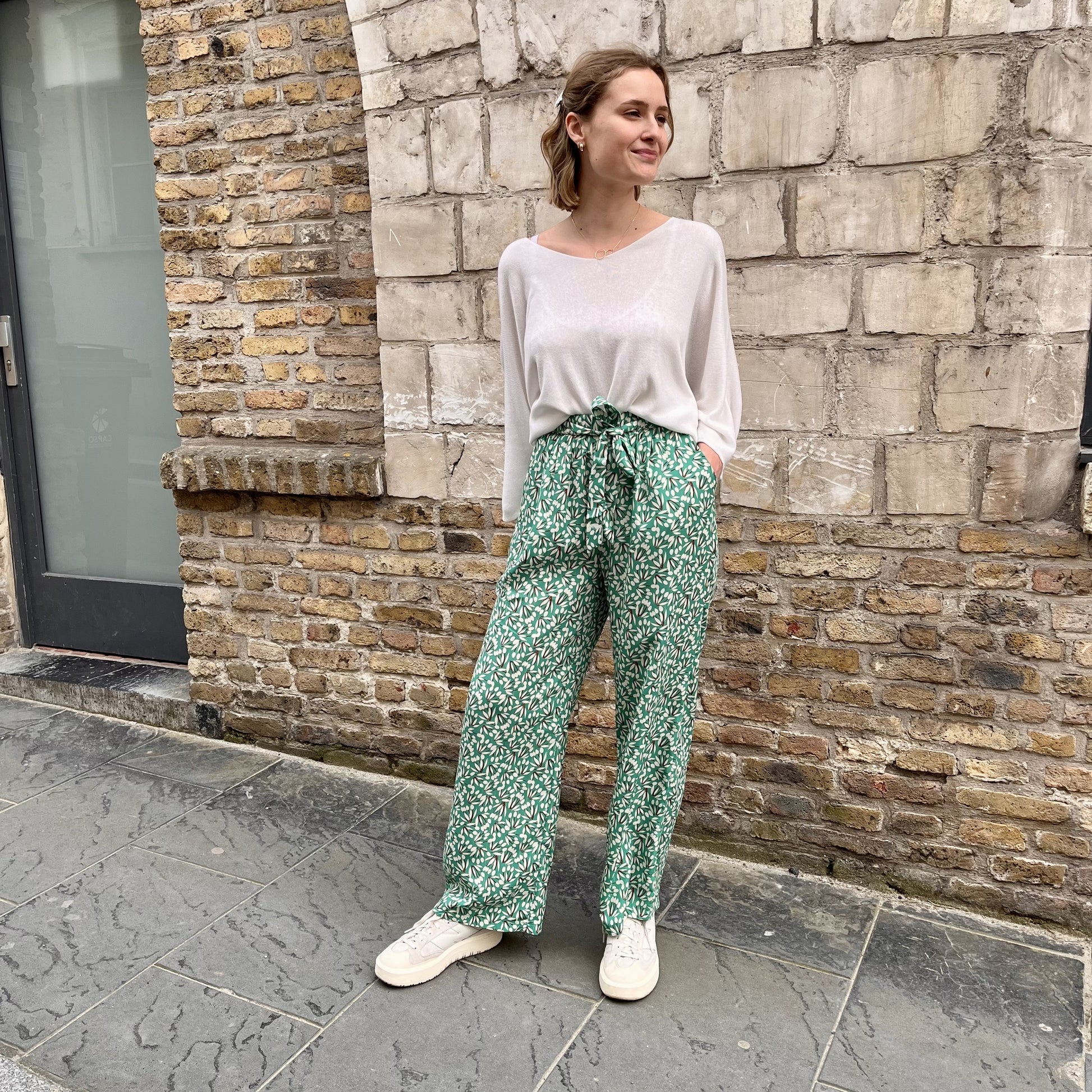Pantalon fluide imprimé VERT