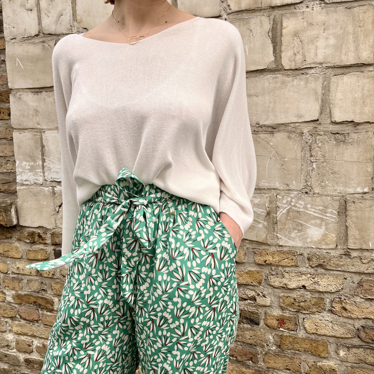 Pantalon fluide imprimé VERT