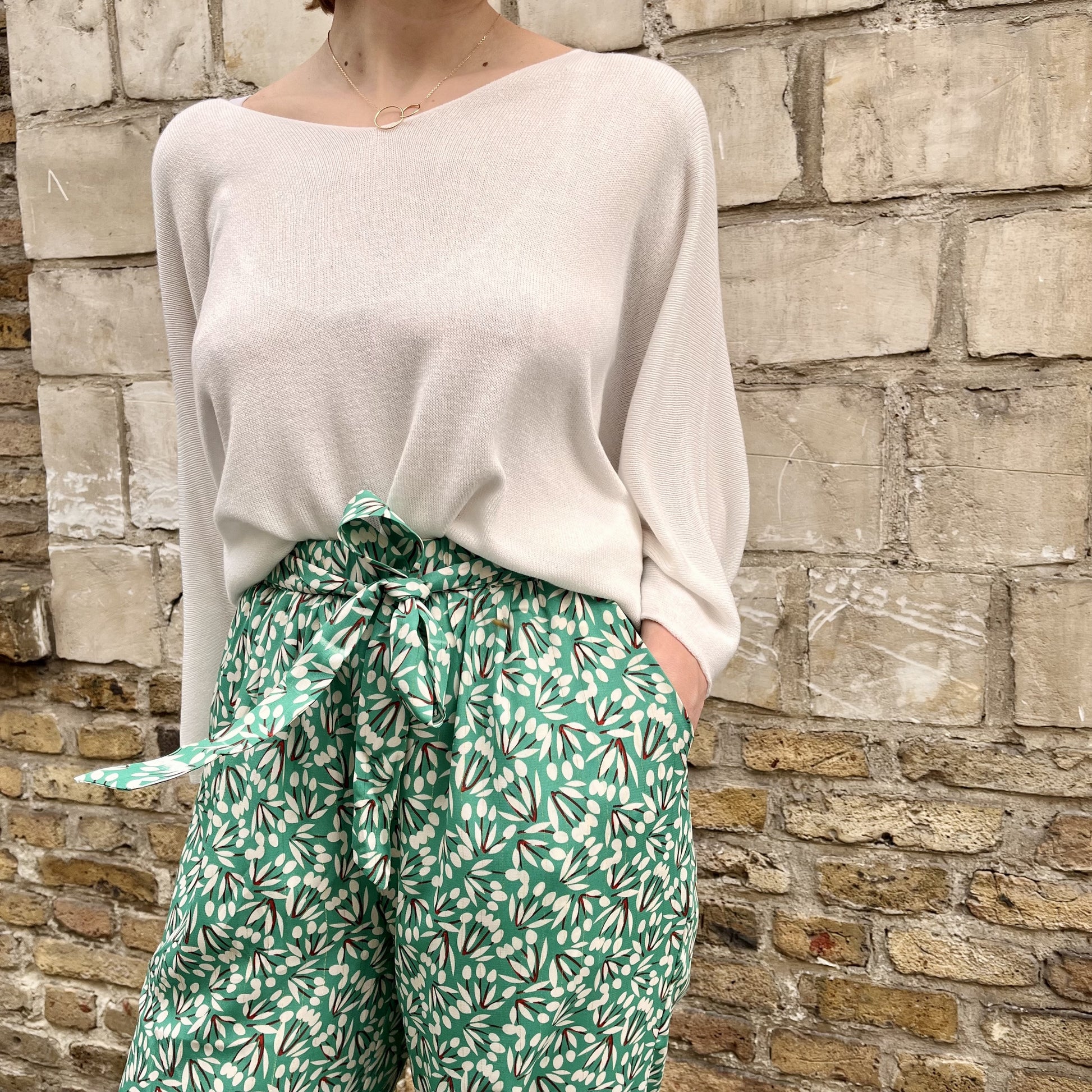 Pantalon fluide imprimé VERT