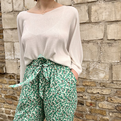 Pantalon fluide imprimé VERT