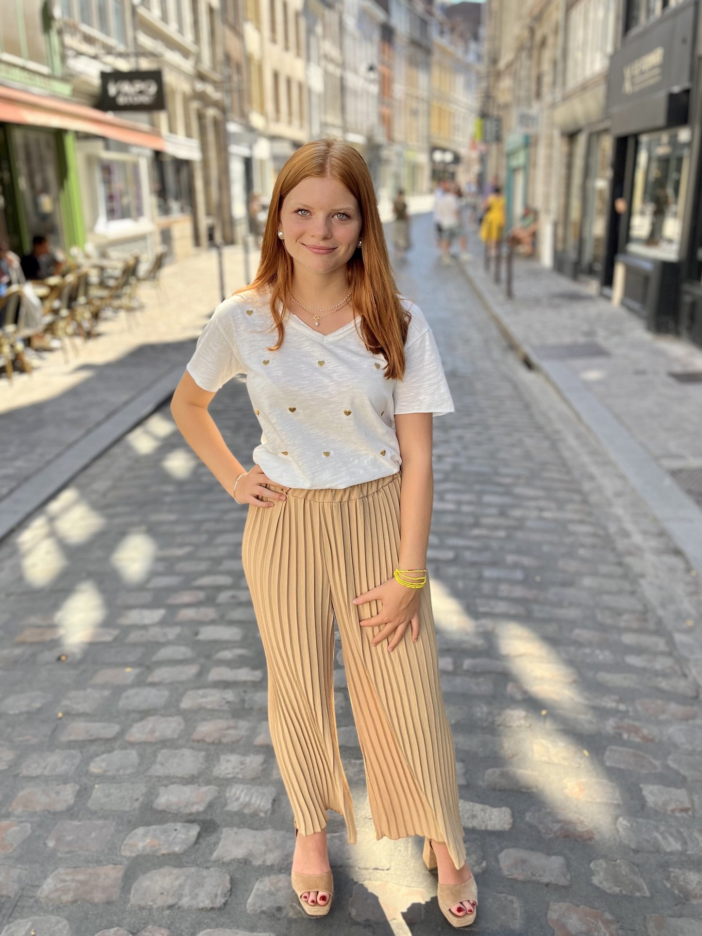 Pantalon fluide plissée CAMEL