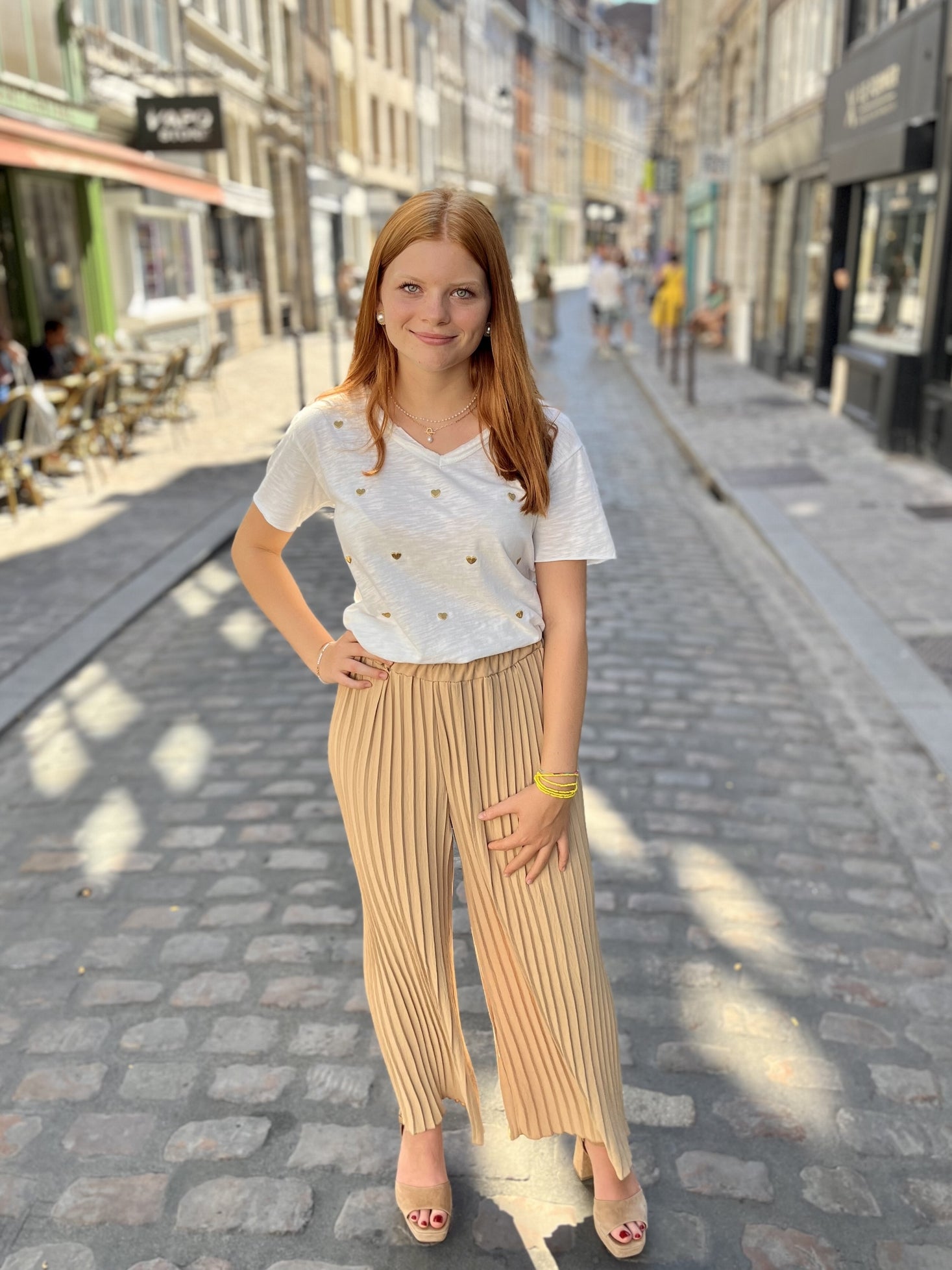 Pantalon fluide plissée CAMEL