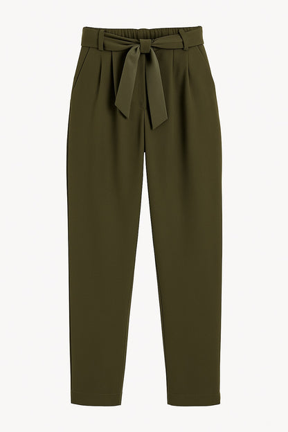 Pantalon large à nouer Layla – coupe fluide KAKI