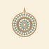 Pendentif mandala plaqué or - turquoise 
