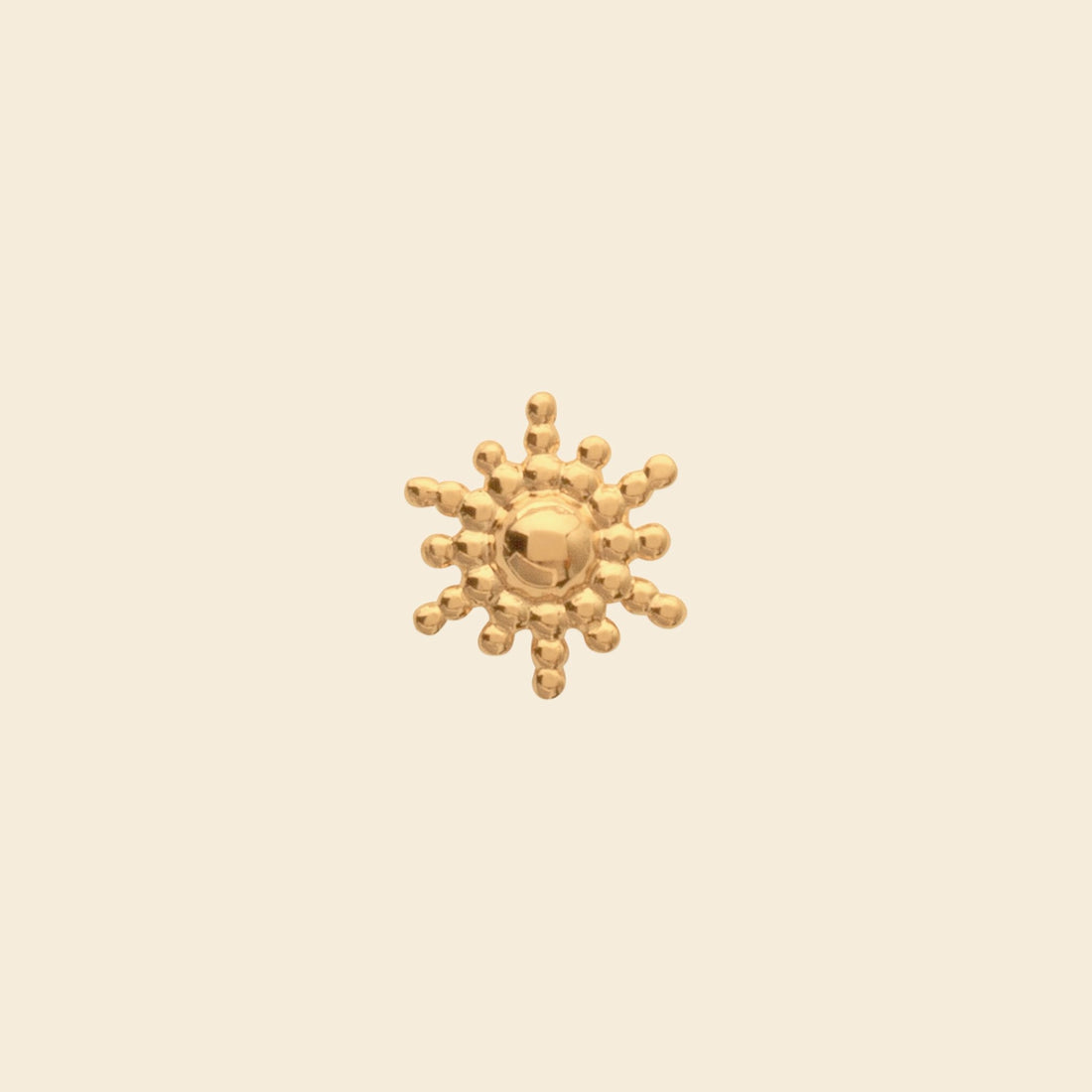 Puce d’oreille plaqué or - soleil 