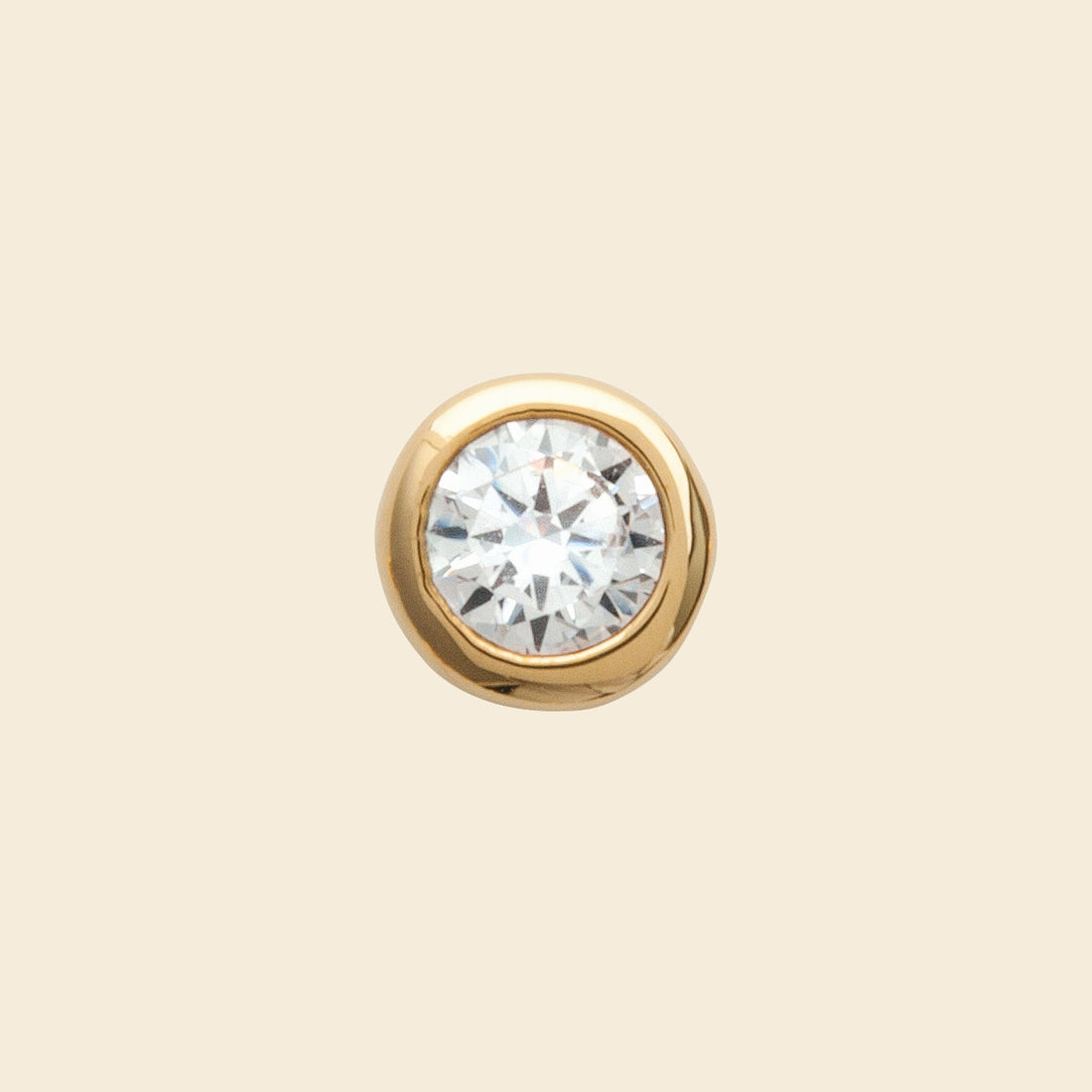 Puce d’oreille ronde plaqué or - zirconium (à l’unité) 