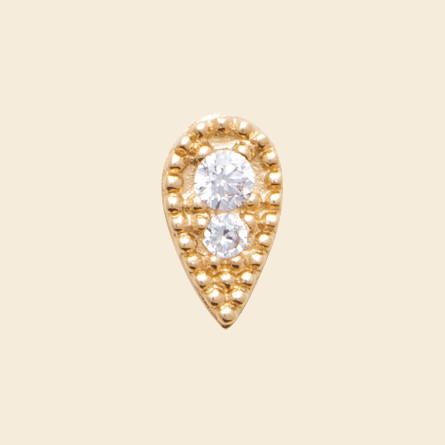 Puce goutte plaqué or zircons - vendu à l&