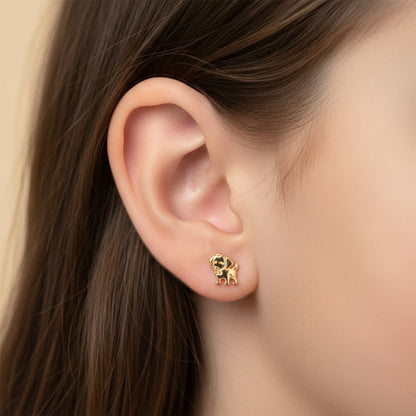 Puces chien plaqué or 