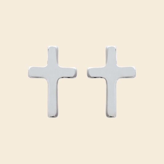 Puces croix argent 