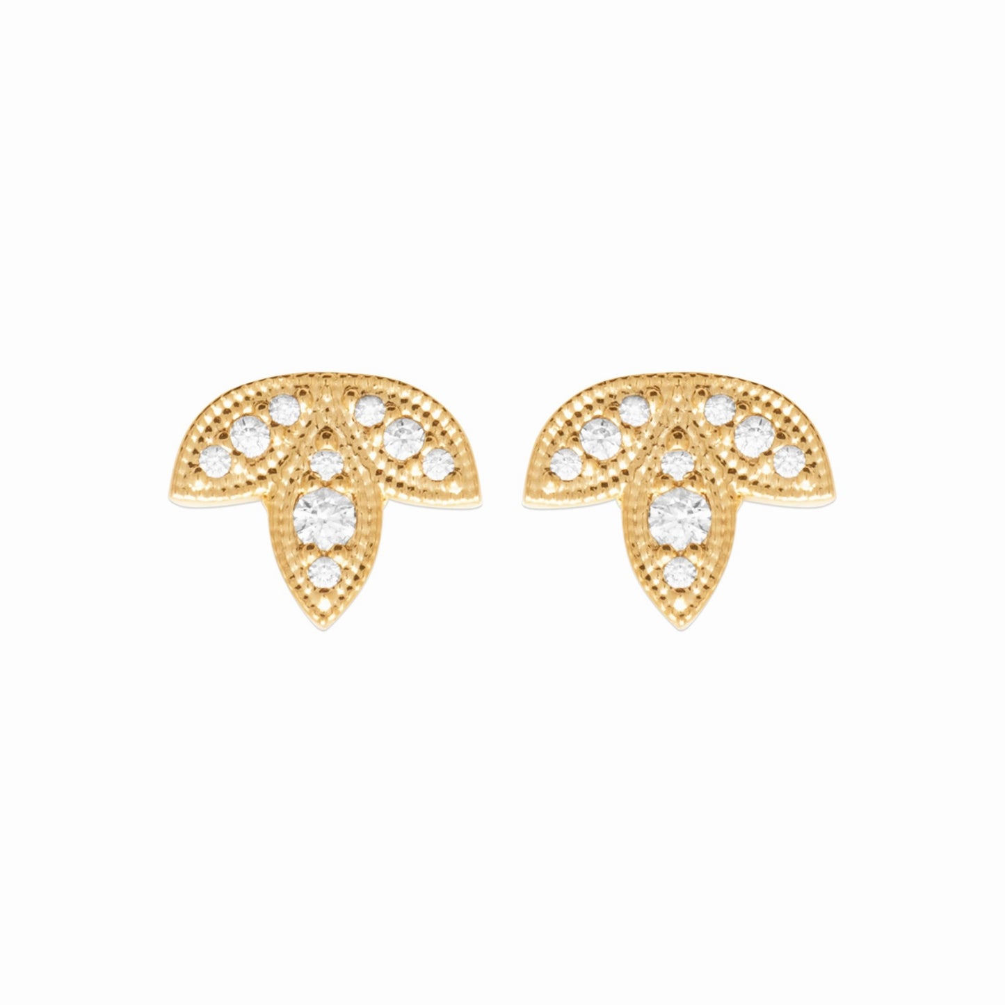 Puces d'oreilles plaqué or & brillants 
