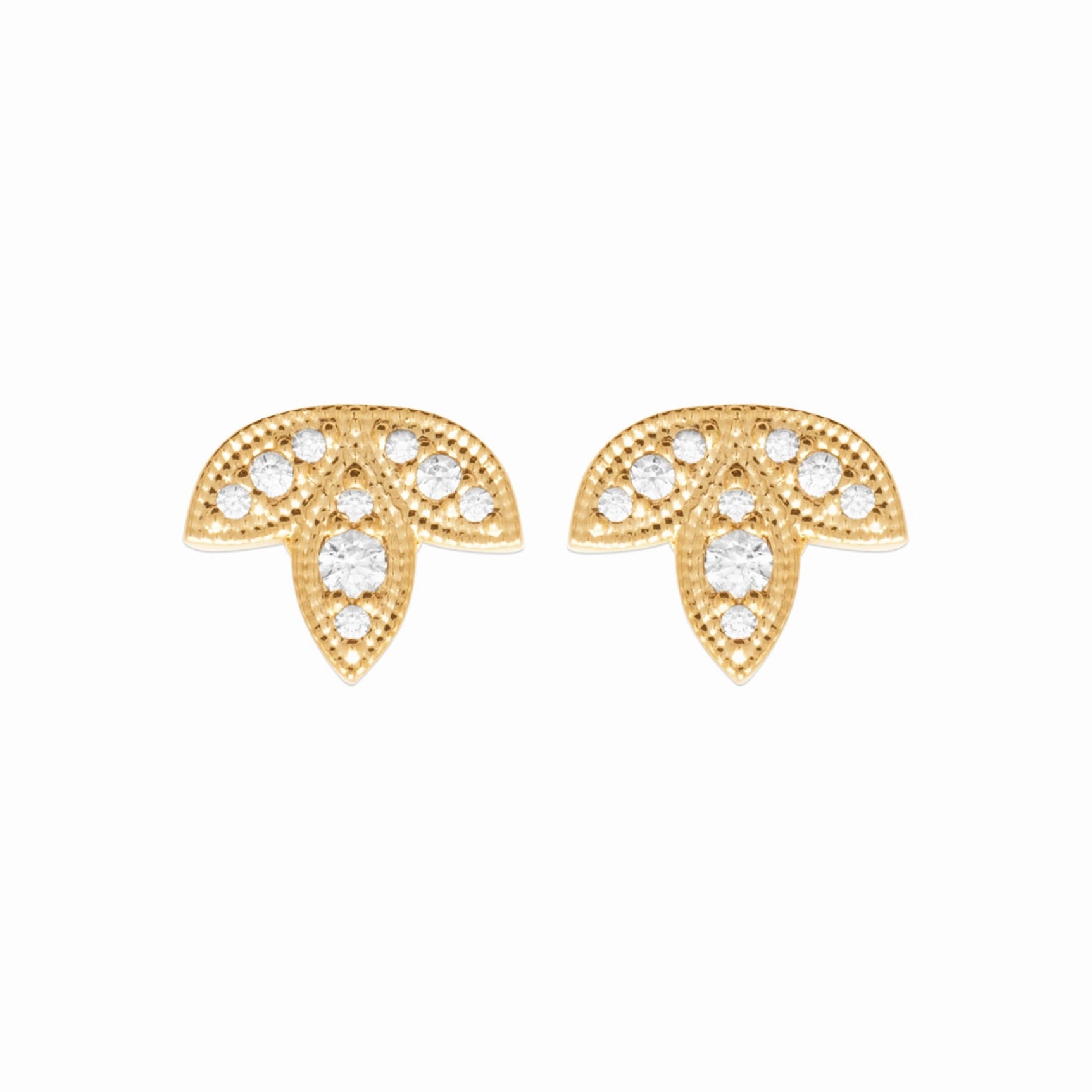 Puces d'oreilles plaqué or & brillants 