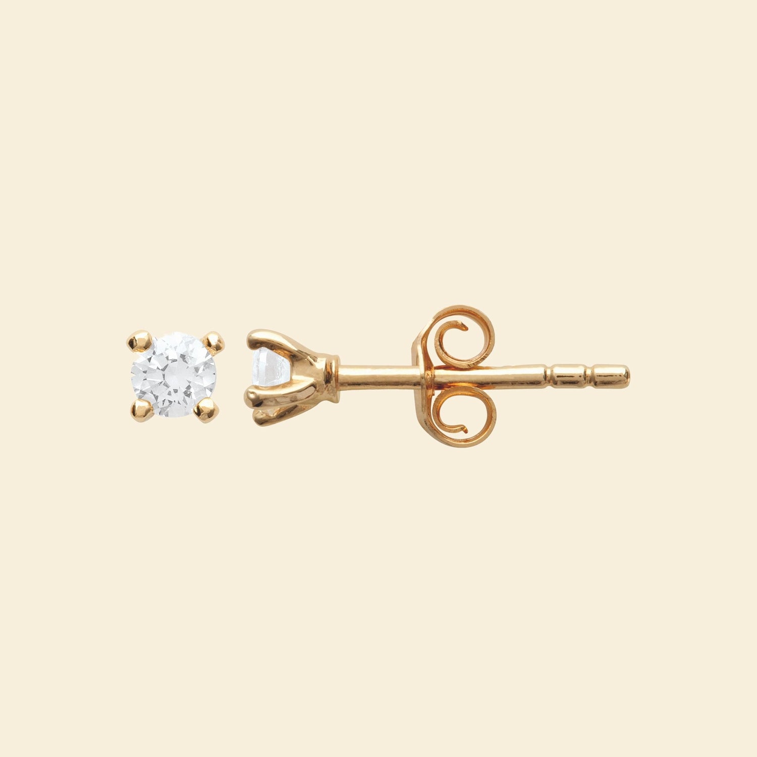 Puces d’oreilles plaqué or 3mm 