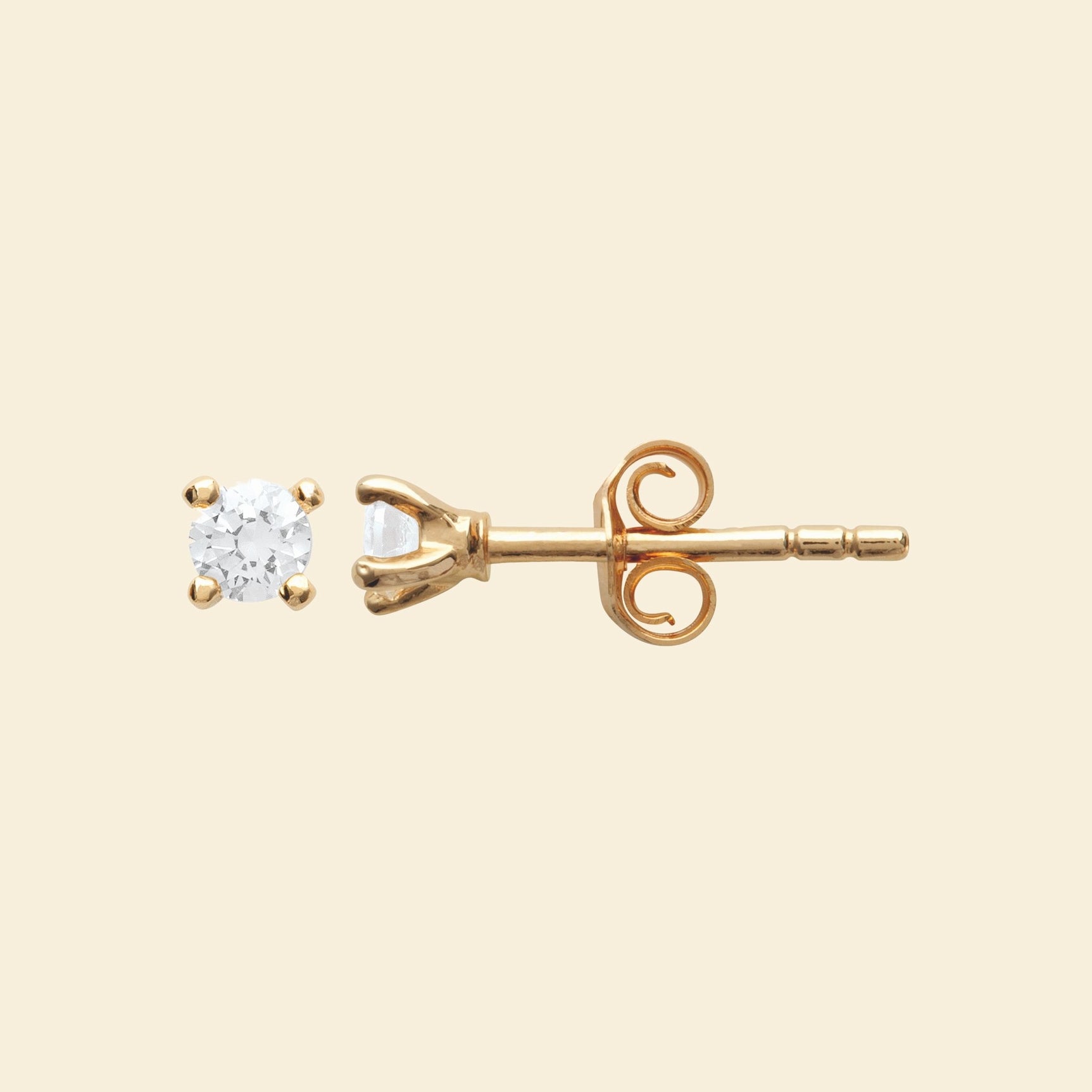 Puces d’oreilles plaqué or 3mm 