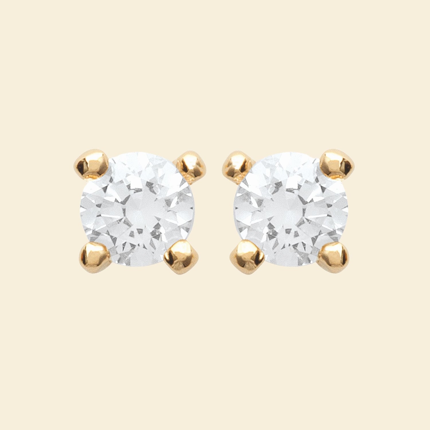 Puces d’oreilles plaqué or 3mm 