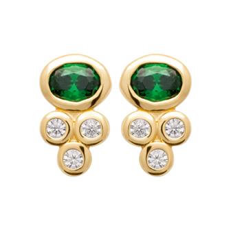 Puces éclat vert et or 