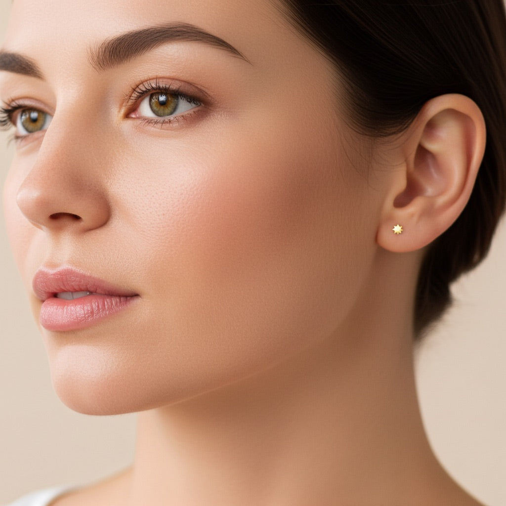 Puces étoile plaqué or – brillance &amp; minimaliste 