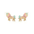Puces licorne plaqué or 