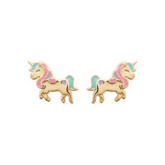 Puces licorne plaqué or 