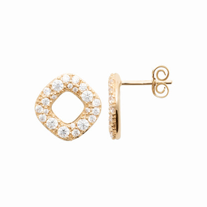 Puces pavées chic plaqué or 