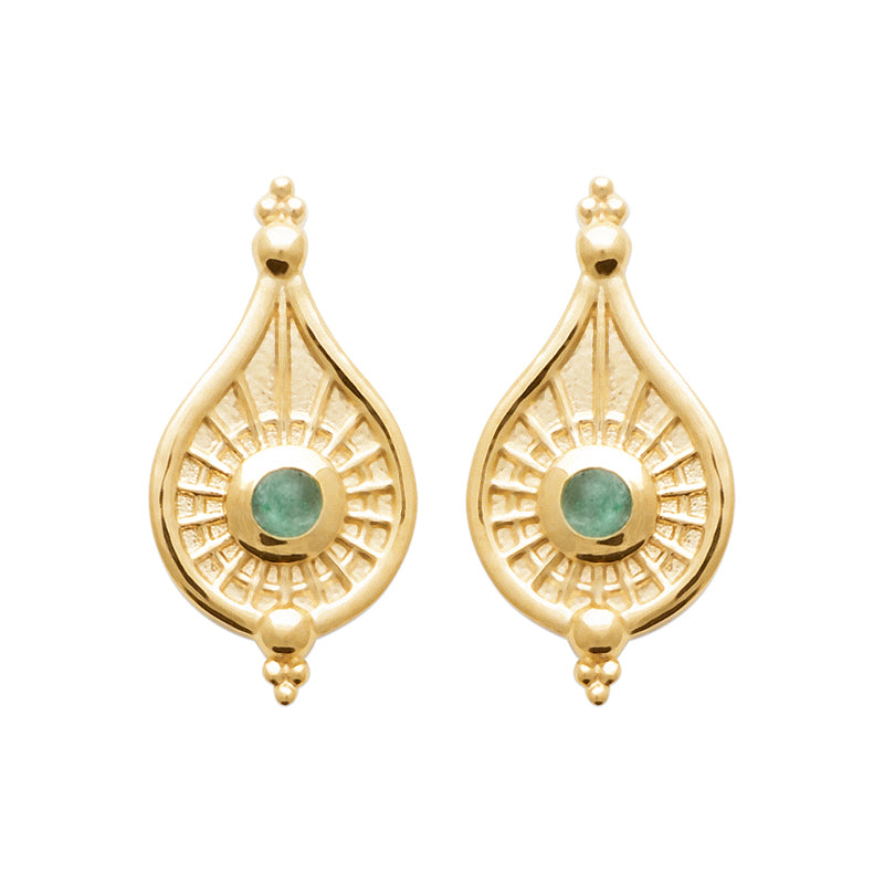 Puces plaqué or aventurine 