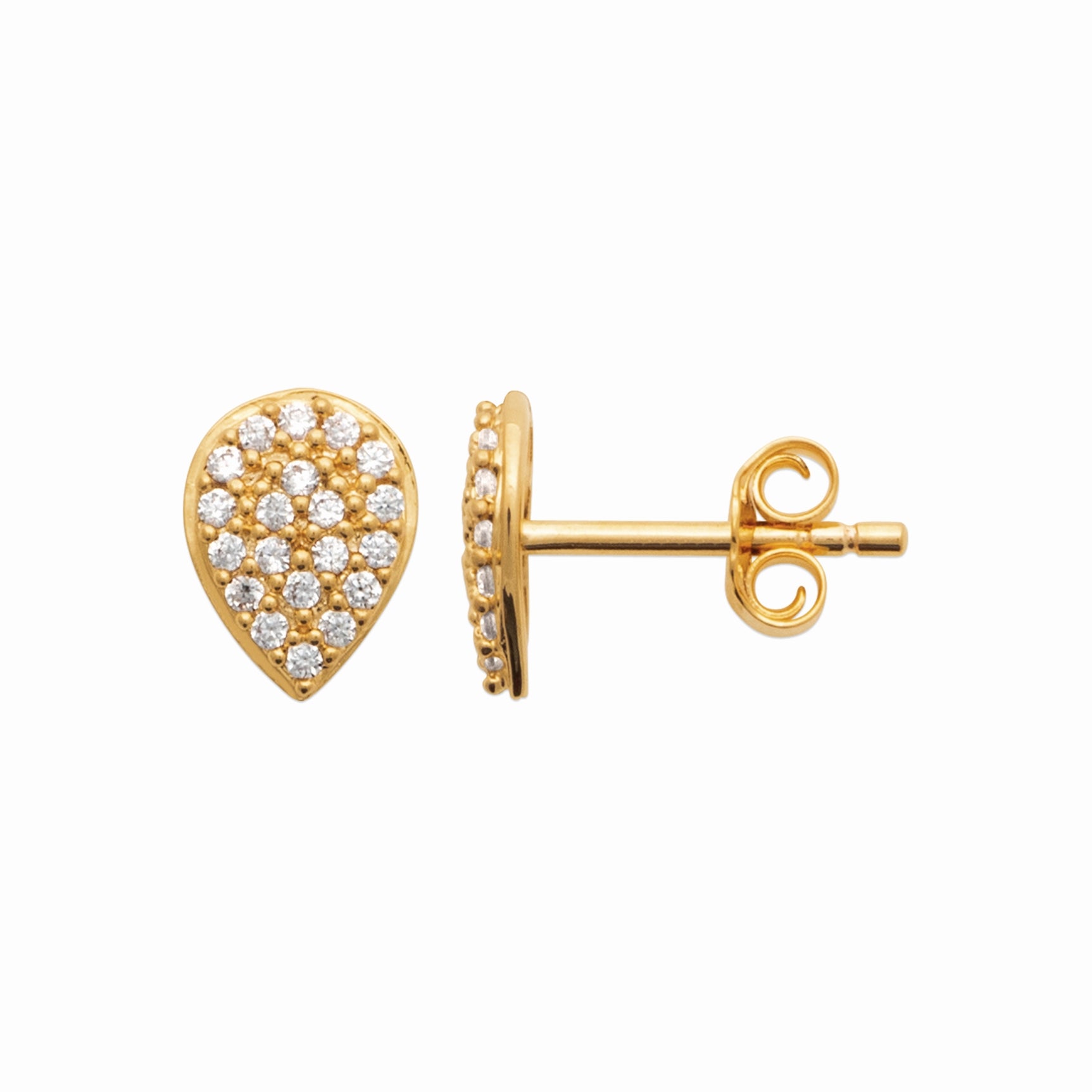 Puces plaque or & brillants 