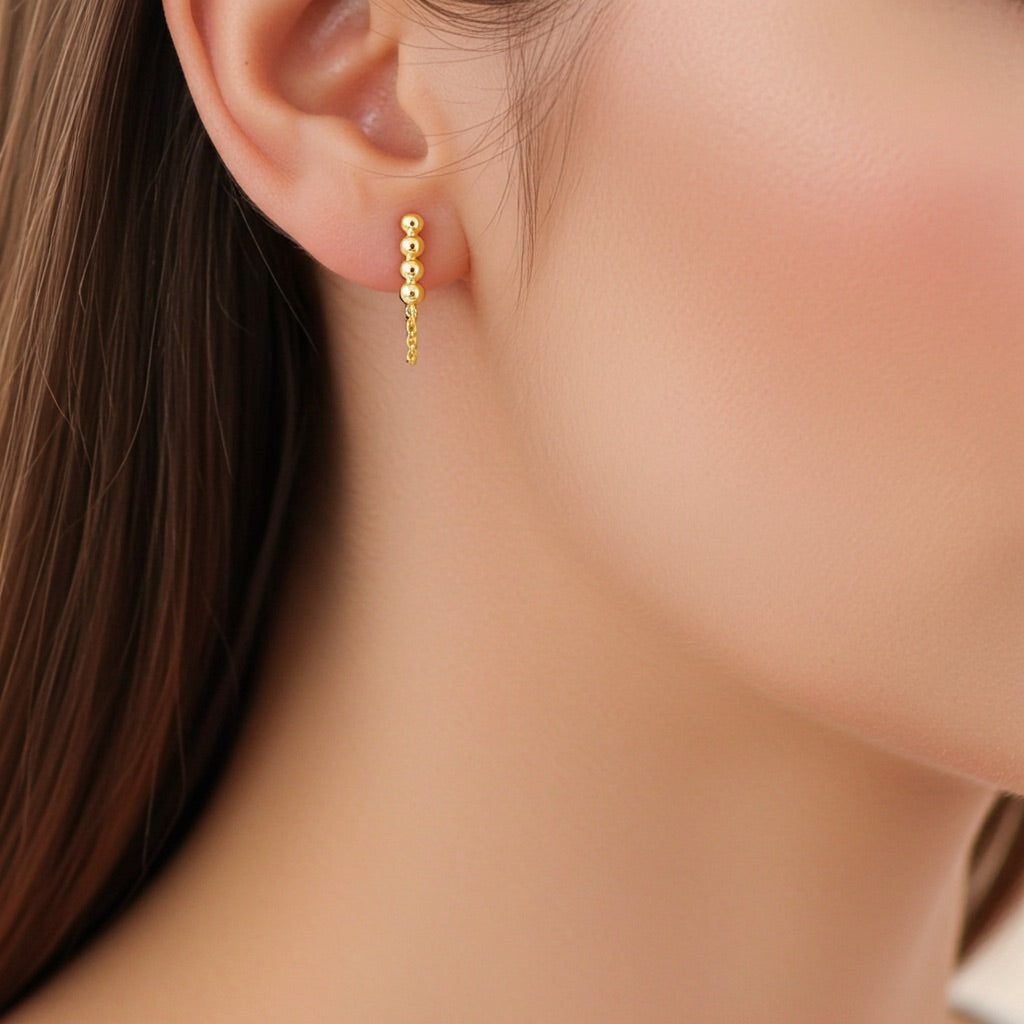 Puces plaqué or chaîne