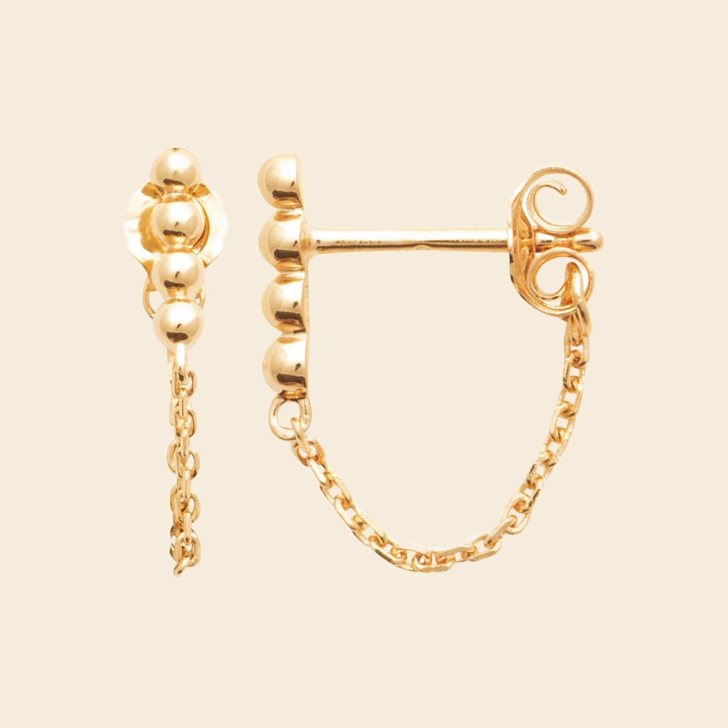 Puces plaqué or chaîne 