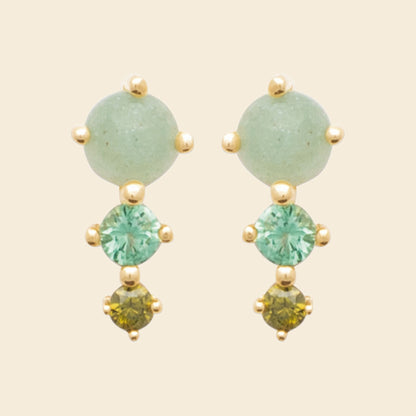 Puces plaqué or et aventurine 