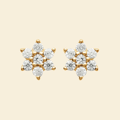 Puces plaqué or étoile &amp; brillants 