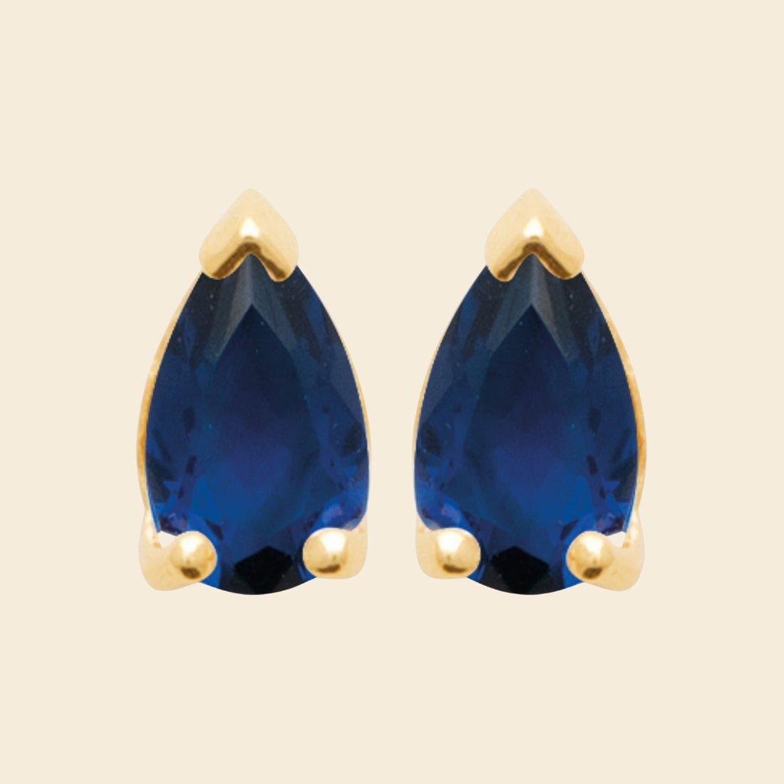 Puces plaqué or goutte bleue 