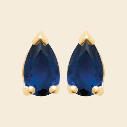 Puces plaqué or goutte bleue 