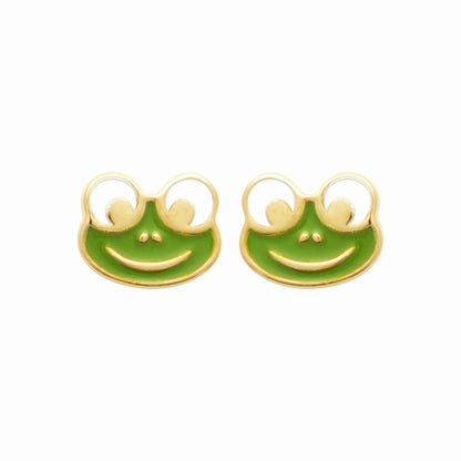 Puces plaqué or grenouille 