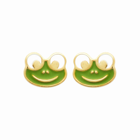 Puces plaqué or grenouille 