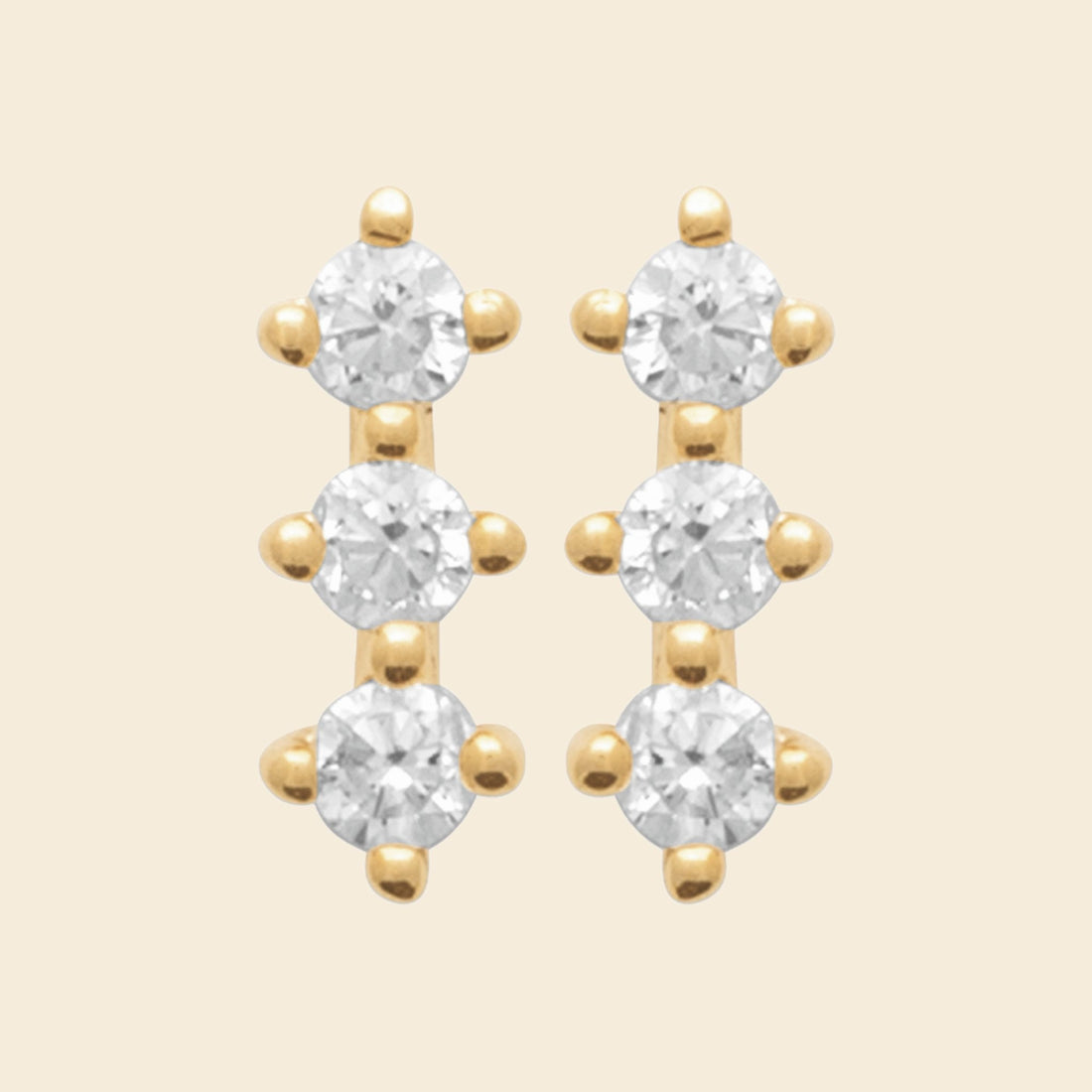 Puces plaqué or zircon - scintillant 