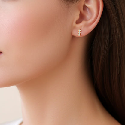 Puces plaqué or zircon - scintillant 