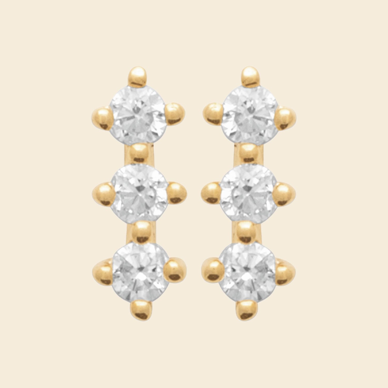 Puces plaqué or zircon - scintillant 