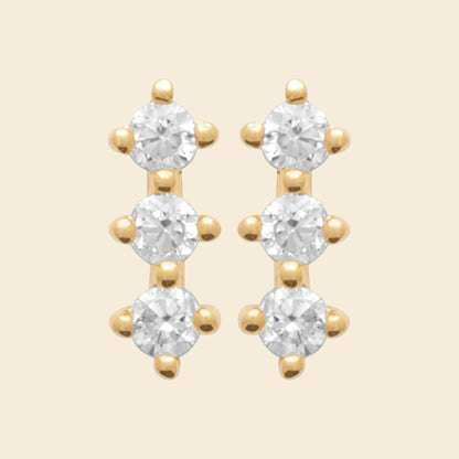 Puces plaqué or zircon - scintillant 