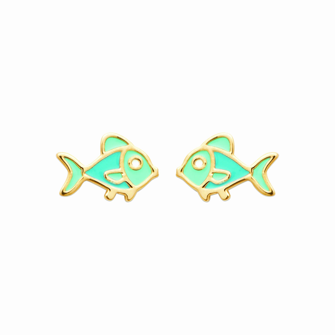 Puces poisson plaqué or 