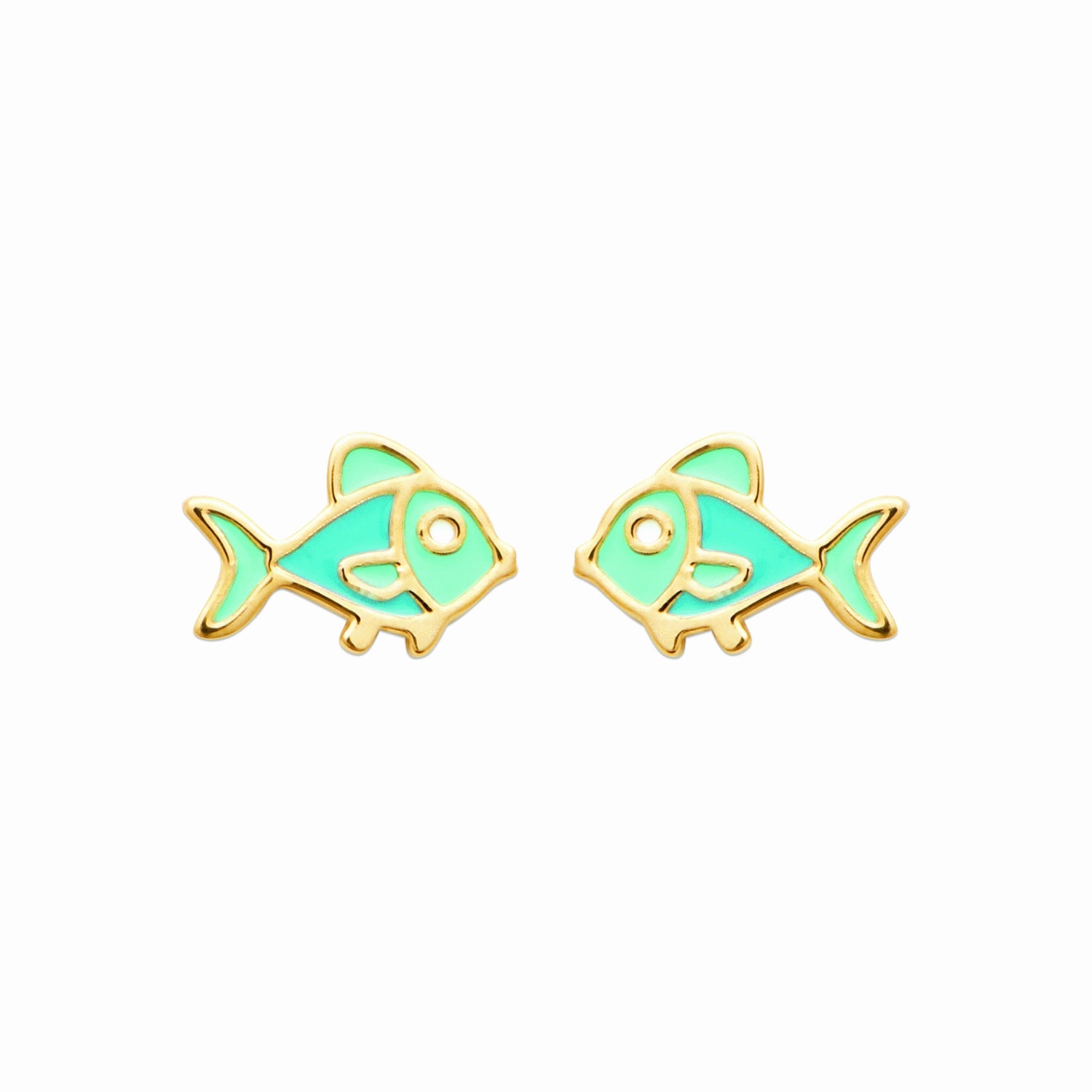Puces poisson plaqué or 