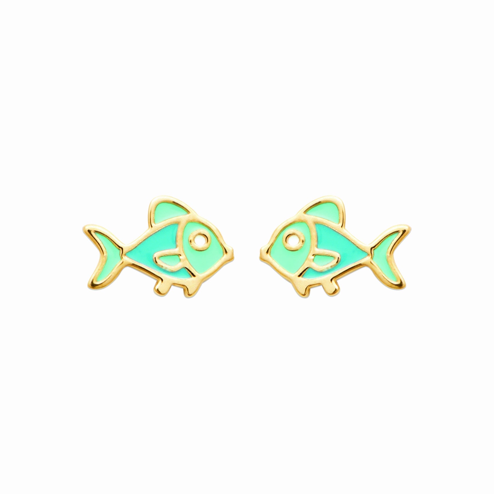 Puces poisson plaqué or 