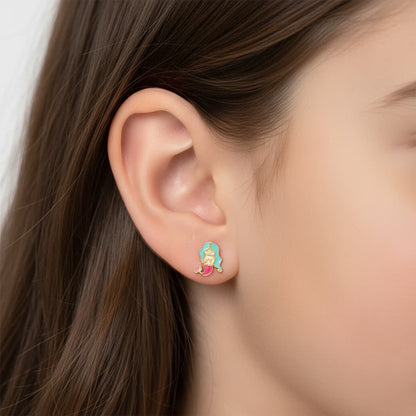 Puces sirène plaqué or 