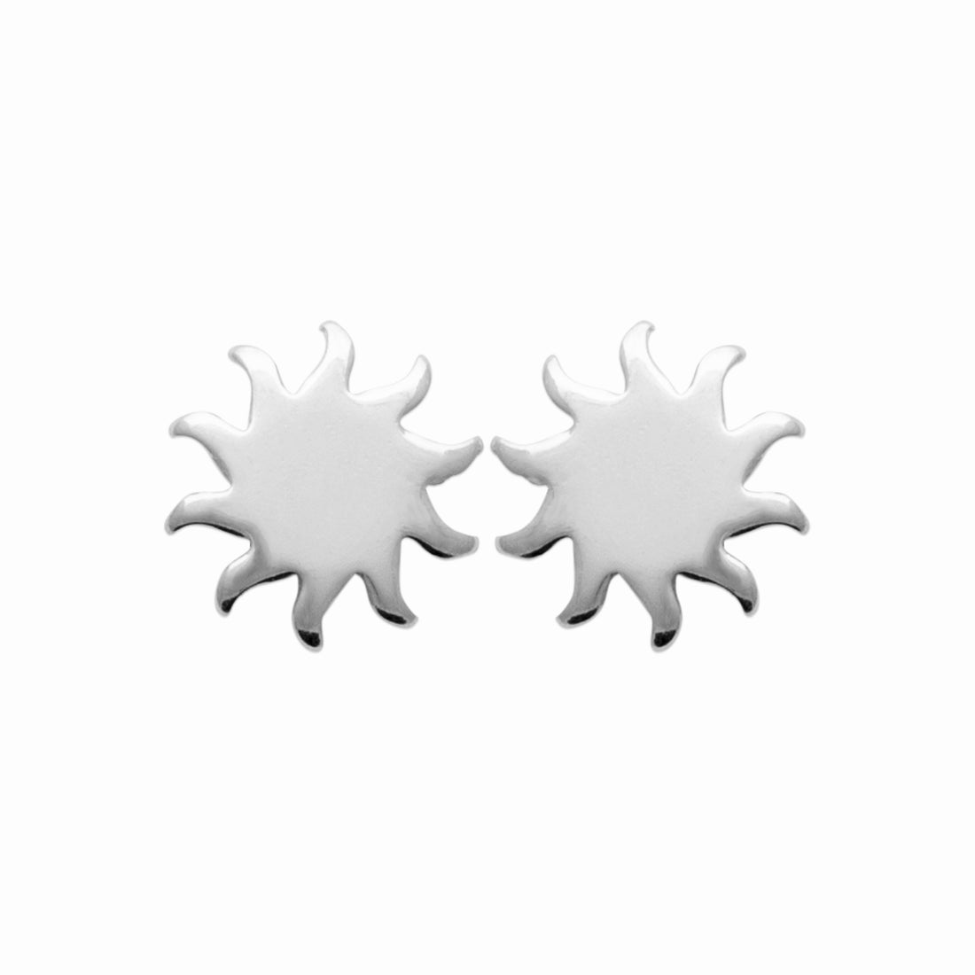 Puces soleil argent rhodié