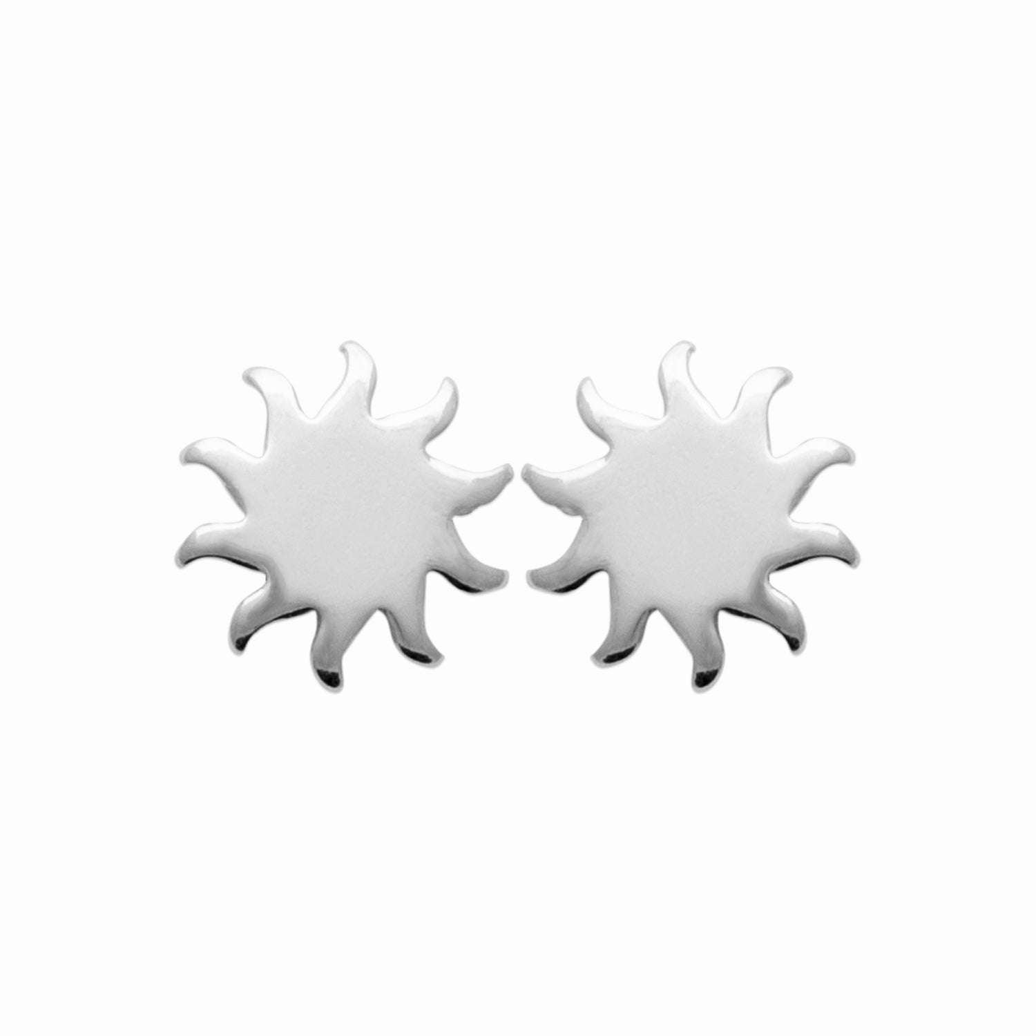 Puces soleil argent rhodié 