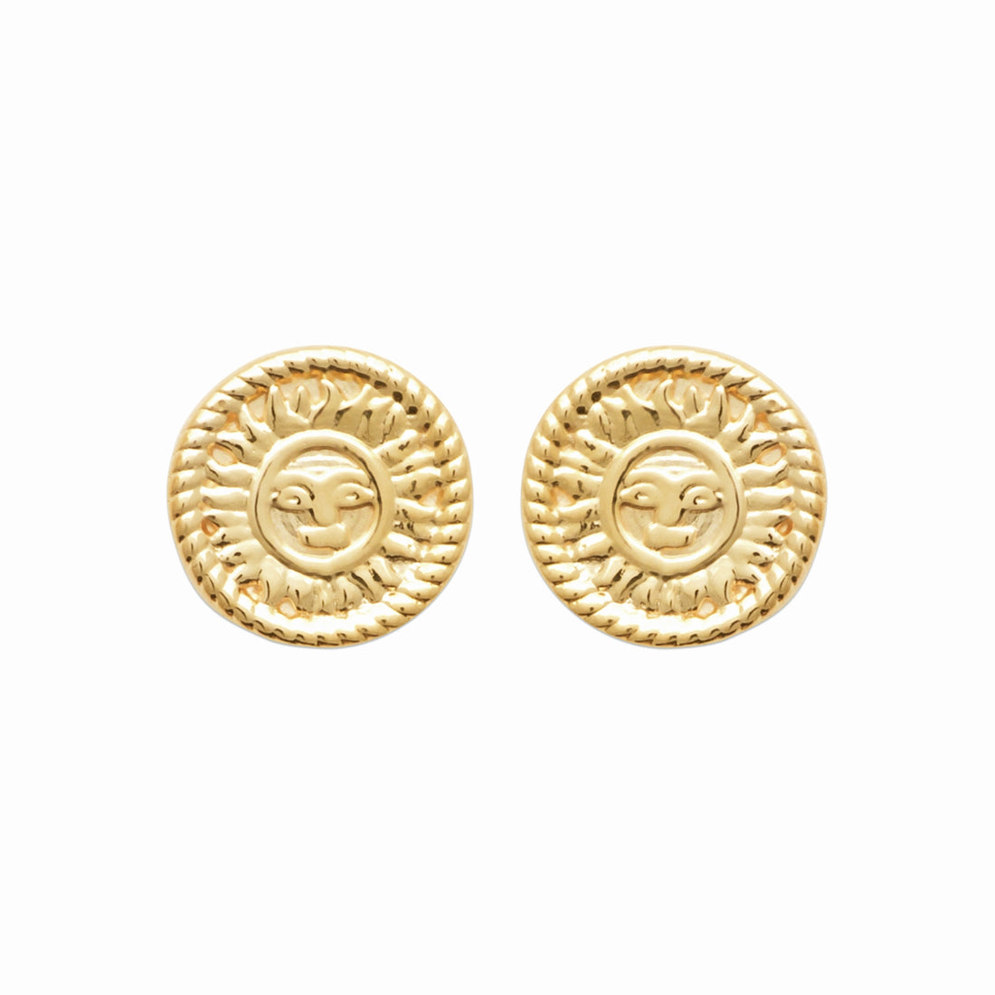 Puces soleil plaqué or 