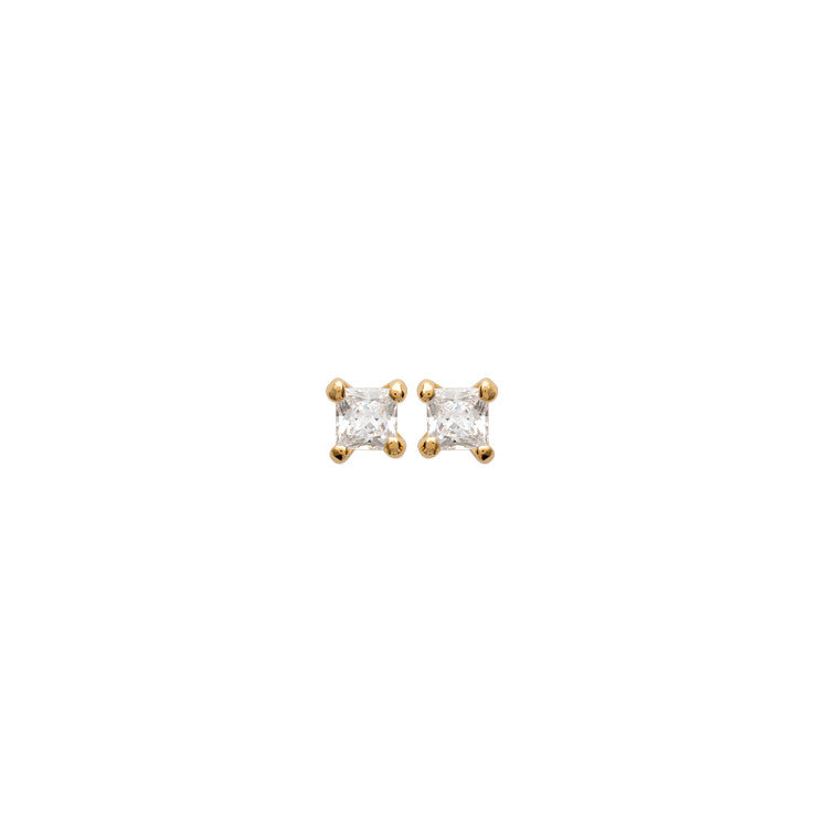 Puces solitaire plaqué or & brillants 